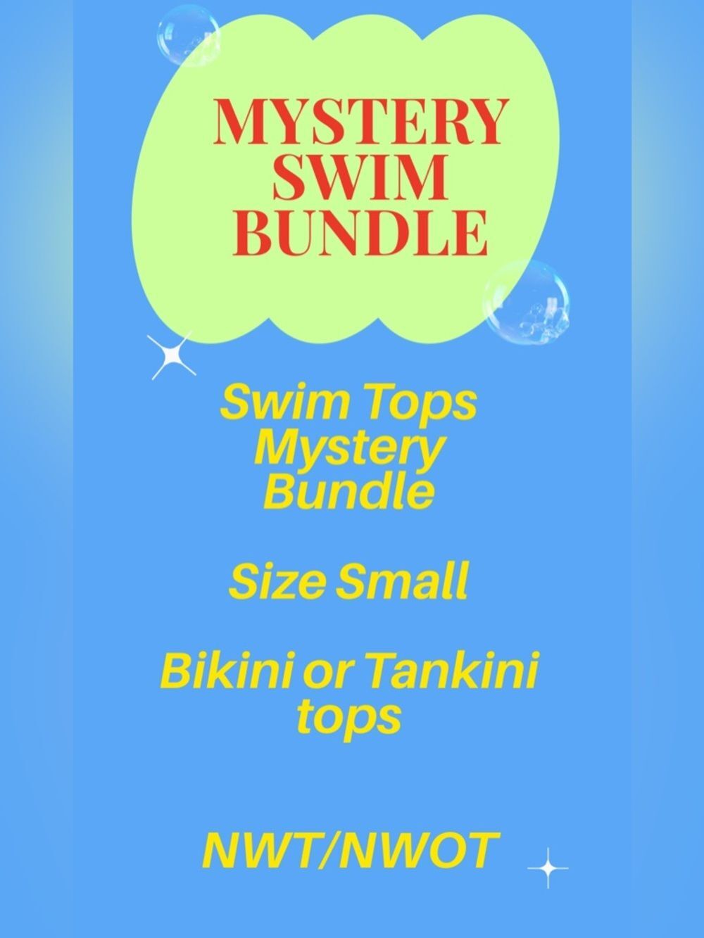 Mystery size Small 6 swim tops bikini or tankini tops NWOT/NWT